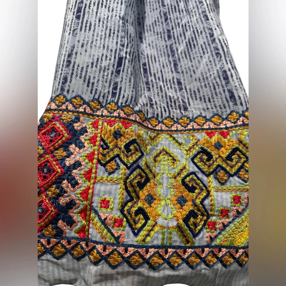 Anthropologie Bhanuni by Jyoti Embroidered and Beaded Halter Top Summer Wear - Picture 4 of 8
